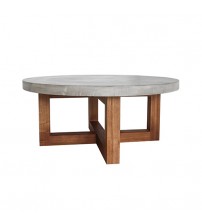 Cooper Coffee Table Round Shaped Top MDF Micro cement Sturdy Legs